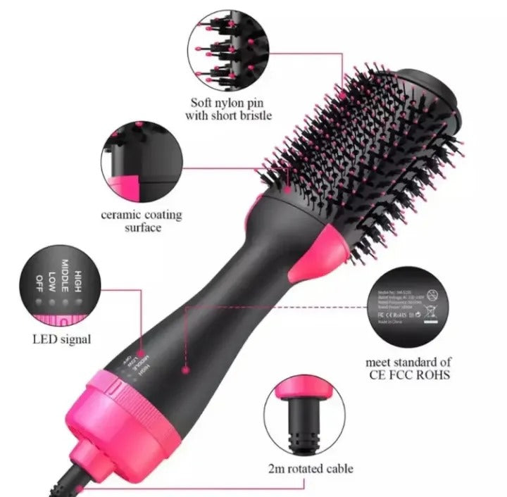 One Step Blow Hair Dryer and Volumizer Brush | Hot Air Brush Hair Styler for Straightening & Curl 1000W Comb